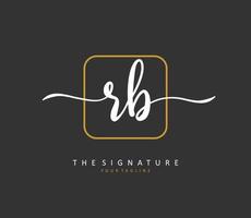 r b rb inicial carta caligrafia e assinatura logotipo. uma conceito caligrafia inicial logotipo com modelo elemento. vetor
