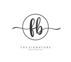 f b fb inicial carta caligrafia e assinatura logotipo. uma conceito caligrafia inicial logotipo com modelo elemento. vetor