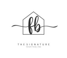 f b fb inicial carta caligrafia e assinatura logotipo. uma conceito caligrafia inicial logotipo com modelo elemento. vetor