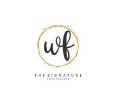 wf inicial carta caligrafia e assinatura logotipo. uma conceito caligrafia inicial logotipo com modelo elemento. vetor
