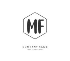 Modelo de logotipo de assinatura de letra inicial mf logotipo de conceito  manuscrito mf