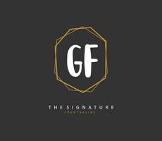 gf inicial carta caligrafia e assinatura logotipo. uma conceito caligrafia inicial logotipo com modelo elemento. vetor