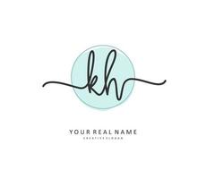 k h kh inicial carta caligrafia e assinatura logotipo. uma conceito caligrafia inicial logotipo com modelo elemento. vetor