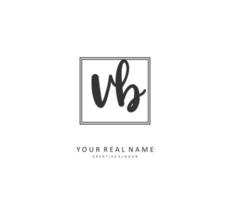 v b vb inicial carta caligrafia e assinatura logotipo. uma conceito caligrafia inicial logotipo com modelo elemento. vetor