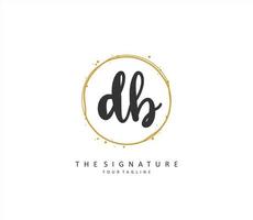 d b db inicial carta caligrafia e assinatura logotipo. uma conceito caligrafia inicial logotipo com modelo elemento. vetor