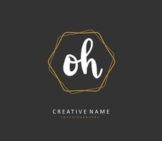 o h oh inicial carta caligrafia e assinatura logotipo. uma conceito caligrafia inicial logotipo com modelo elemento. vetor