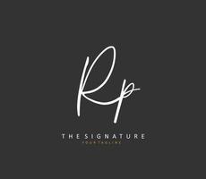 rp inicial carta caligrafia e assinatura logotipo. uma conceito caligrafia inicial logotipo com modelo elemento. vetor