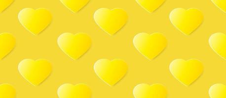 papel amarelo corações em uma amarelo fundo vetor