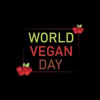 mundo vegano dia tipografia e mínimo t camisa Projeto vetor