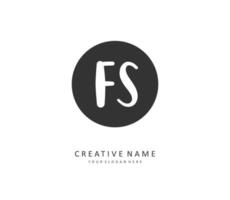 f s fs inicial carta caligrafia e assinatura logotipo. uma conceito caligrafia inicial logotipo com modelo elemento. vetor