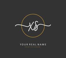 x s xs inicial carta caligrafia e assinatura logotipo. uma conceito caligrafia inicial logotipo com modelo elemento. vetor