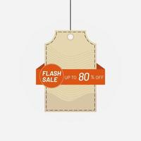 etiqueta de preço venda flash desconto 80 off vector