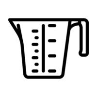 medindo copo cozinha utensílios de cozinha linha ícone vetor ilustração