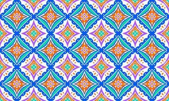 étnico abstrato fundo fofa verde azul laranja geométrico tribal folk motivo árabe oriental nativo padronizar tradicional Projeto tapete papel de parede roupas tecido invólucro impressão batik folk tricotar vetor