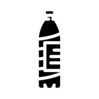 esvaziar água plástico garrafa glifo ícone vetor ilustração