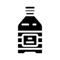 mineral água plástico garrafa glifo ícone vetor ilustração