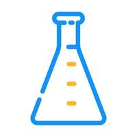 erlenmeyer frasco químico artigos de vidro laboratório cor ícone vetor ilustração