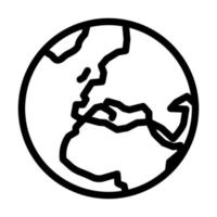 Europa terra planeta mapa linha ícone vetor ilustração