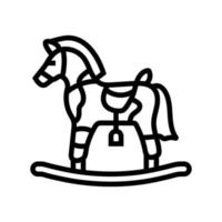 cavalo cadeira criança quarto linha ícone vetor ilustração