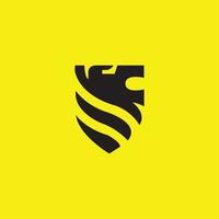 moderno e criativo leão escudo logotipo Projeto vetor