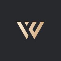 luxo e moderno W carta logotipo Projeto vetor