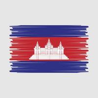 vetor de pincel de bandeira do Camboja