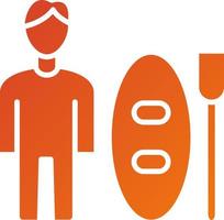 Levante-se paddleboarding ícone estilo vetor