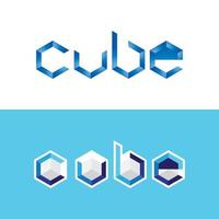 design de logotipo geométrico do cubo vetor