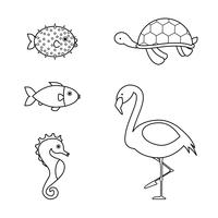 Animais de livro para colorir vetor