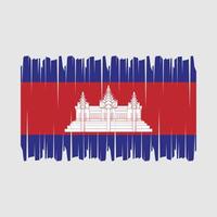 vetor de pincel de bandeira do Camboja