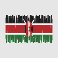 vetor de pincel de bandeira do Quênia