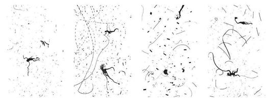 conjunto do sujo envelhecido angustiado texturas. retro vetor ilustração com Preto e branco sobreposições. eps 10.