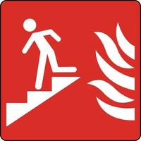 usar escadas dentro caso do fogo placa em branco fundo vetor