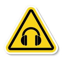 sinal obrigatório de proteção auditiva em fundo branco vetor