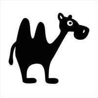 silhueta animal desenho animado camelo vetor ilustração