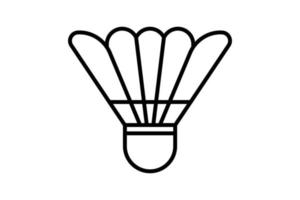 peteca ícone ilustração. ícone relacionado para badminton, esporte. esboço ícone estilo. simples vetor Projeto editável