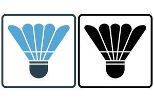 peteca ícone ilustração. ícone relacionado para badminton, esporte. sólido ícone estilo. simples vetor Projeto editável