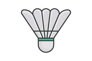 peteca ícone ilustração. ícone relacionado para badminton, esporte. plano linha ícone estilo, linear cor. simples vetor Projeto editável