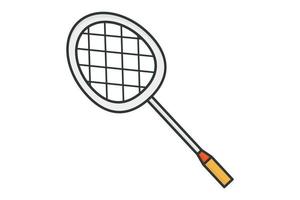 badminton raquete ícone ilustração. ícone relacionado para badminton, esporte. plano linha ícone estilo, linear cor. simples vetor Projeto editável
