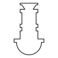 sifão encanamento luminárias esgoto drenar debaixo Pia sistema de esgoto contorno esboço linha ícone Preto cor vetor ilustração imagem fino plano estilo