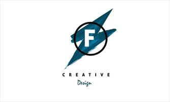 f alfabeto Projeto vetor com água cor escova ícone criativo moderno na moda logotipo em branco fundo