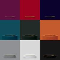 conjunto simples minimalista luxo cilindro pódio Projeto. etapa mostruário, produtos exibição apresentação. vetor eps10