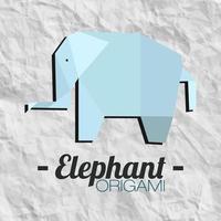 elefante animal papel origami vetor Projeto