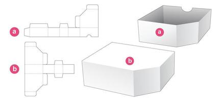 uma bandeja de canto chanfrado com molde de cobertura cortada vetor