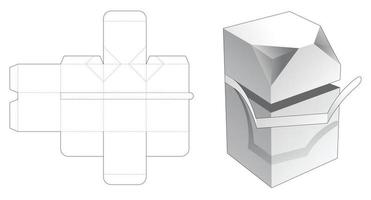 zipando modelo de 2 caixas chanfradas e cortadas vetor
