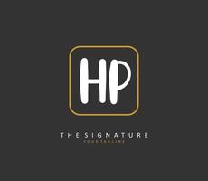hp inicial carta caligrafia e assinatura logotipo. uma conceito caligrafia inicial logotipo com modelo elemento. vetor
