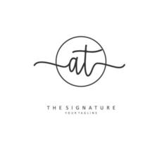 uma t às inicial carta caligrafia e assinatura logotipo. uma conceito caligrafia inicial logotipo com modelo elemento. vetor