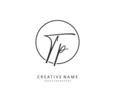 tp inicial carta caligrafia e assinatura logotipo. uma conceito caligrafia inicial logotipo com modelo elemento. vetor