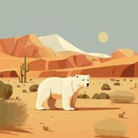 polar Urso dentro a deserto vetor