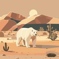 polar Urso dentro a deserto vetor